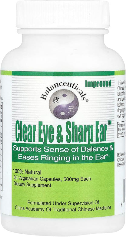 Balanceuticals Clear Eye & Sharp Ear Dietary Supplement Capsules, 500 mg, 60 Count