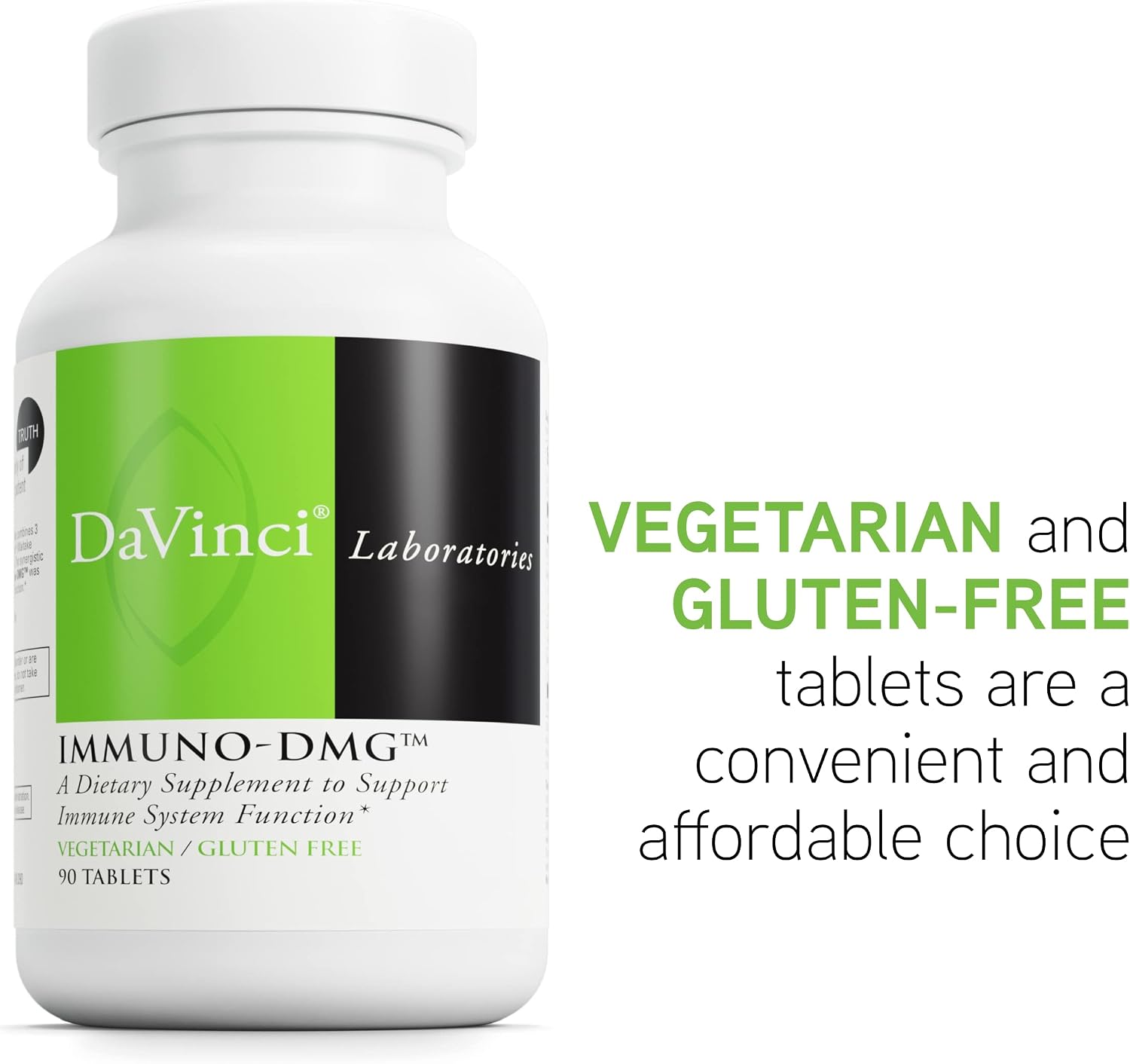 DAVINCI Labs Immuno-DMG - Natural Immune Support with DMG, Maitake, Larch, and Beta Glucan - Gluten-Free - 90 Vegetarian Tablets