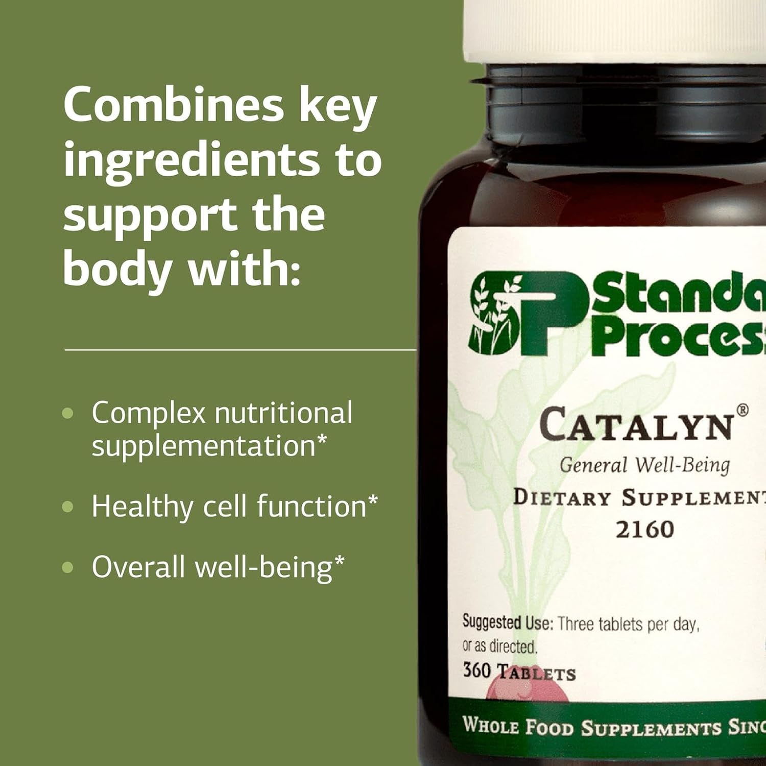 Standard Process Catalyn General Wellbeing Dietary Supplement - Non-Dairy & Non-Soy - 360 Tablets