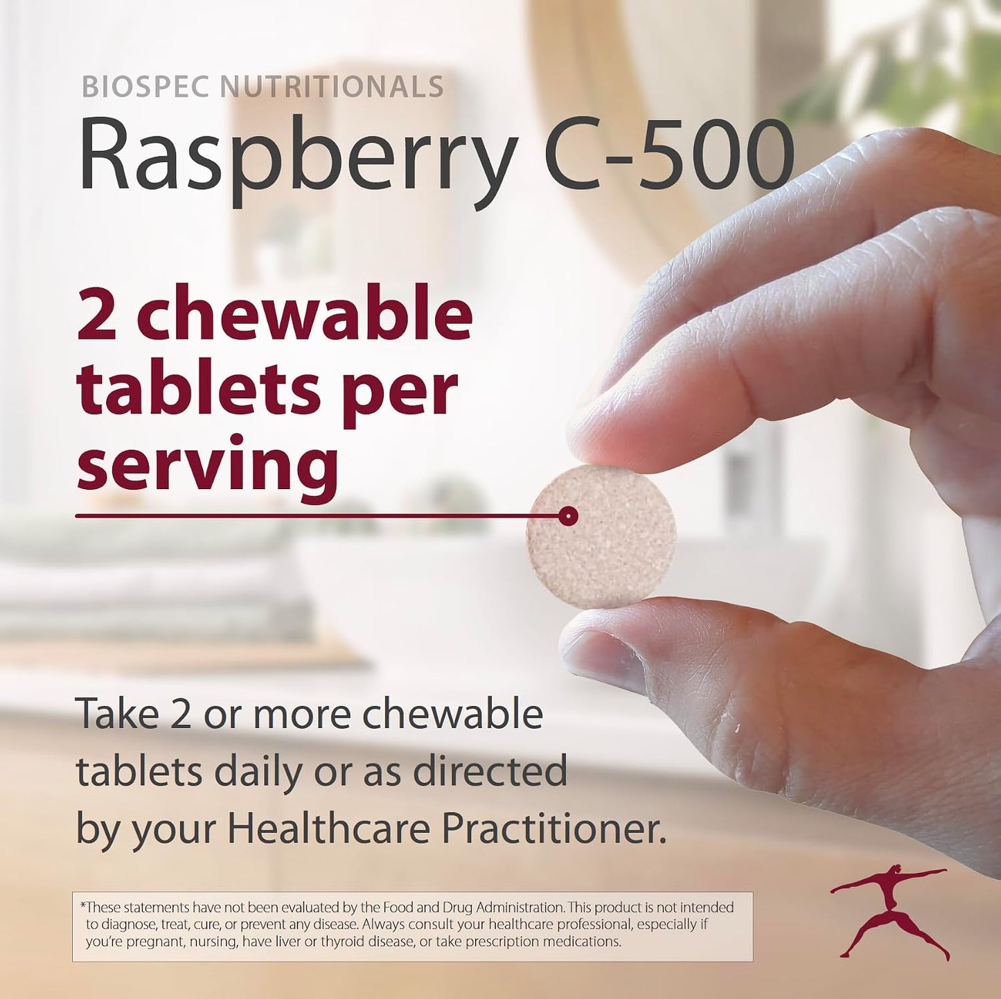 BIOSPEC NUTRITIONALS Raspberry C-500 – Chewable Immune and Antioxidant Support - Vitamin C, Vitamin A, and Citrus Bioflavonoids - görsel 4