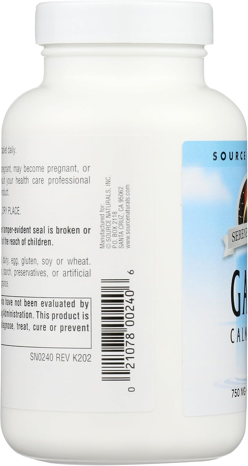 Source Naturals Serene Science GABA 750 mg – Calm Mind Support, 90 Tablets