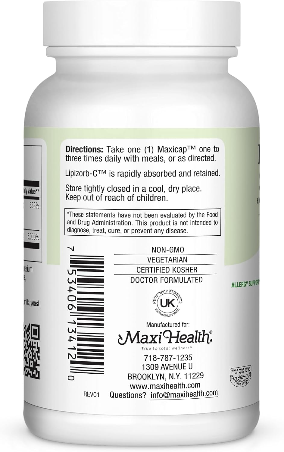Maxi Health Pantomax Supreme – Immune Support with Vitamin C Lipizorb-C & Pantothenic Acid – 120 Capsules