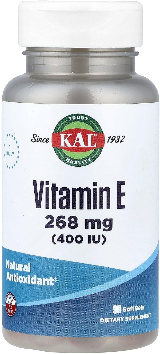 KAL Natural Vitamin E, 268 mg (400 IU), 90 Softgels