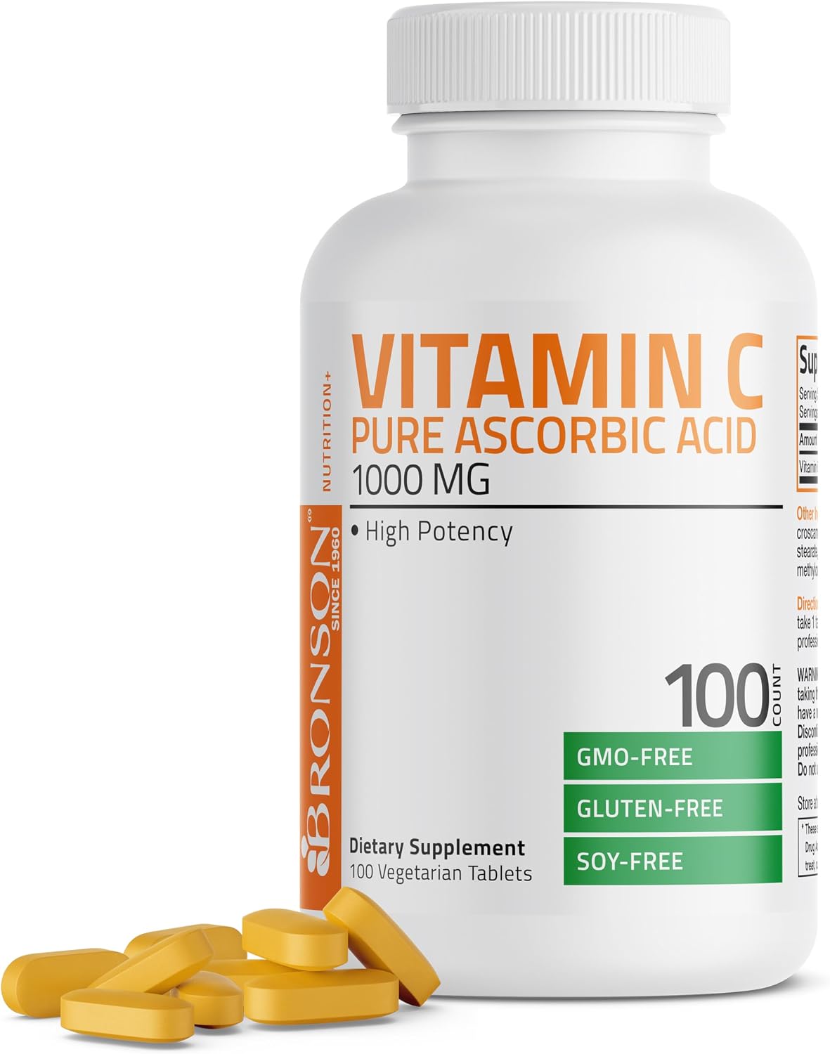Bronson Vitamin C 1000 mg Premium Non-GMO Ascorbic Acid Tablets