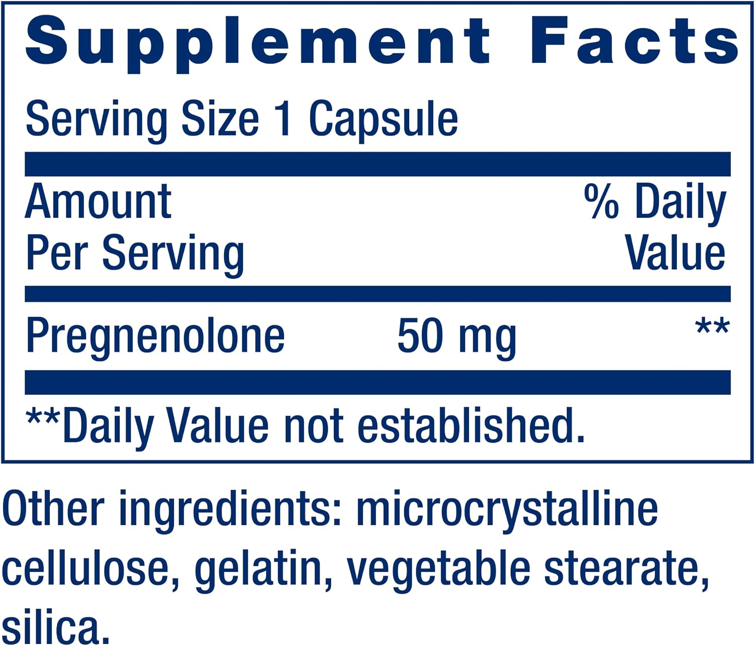 Life Extension Pregnenolone - Neurohormone for Memory & Brain Health - 100 Capsules