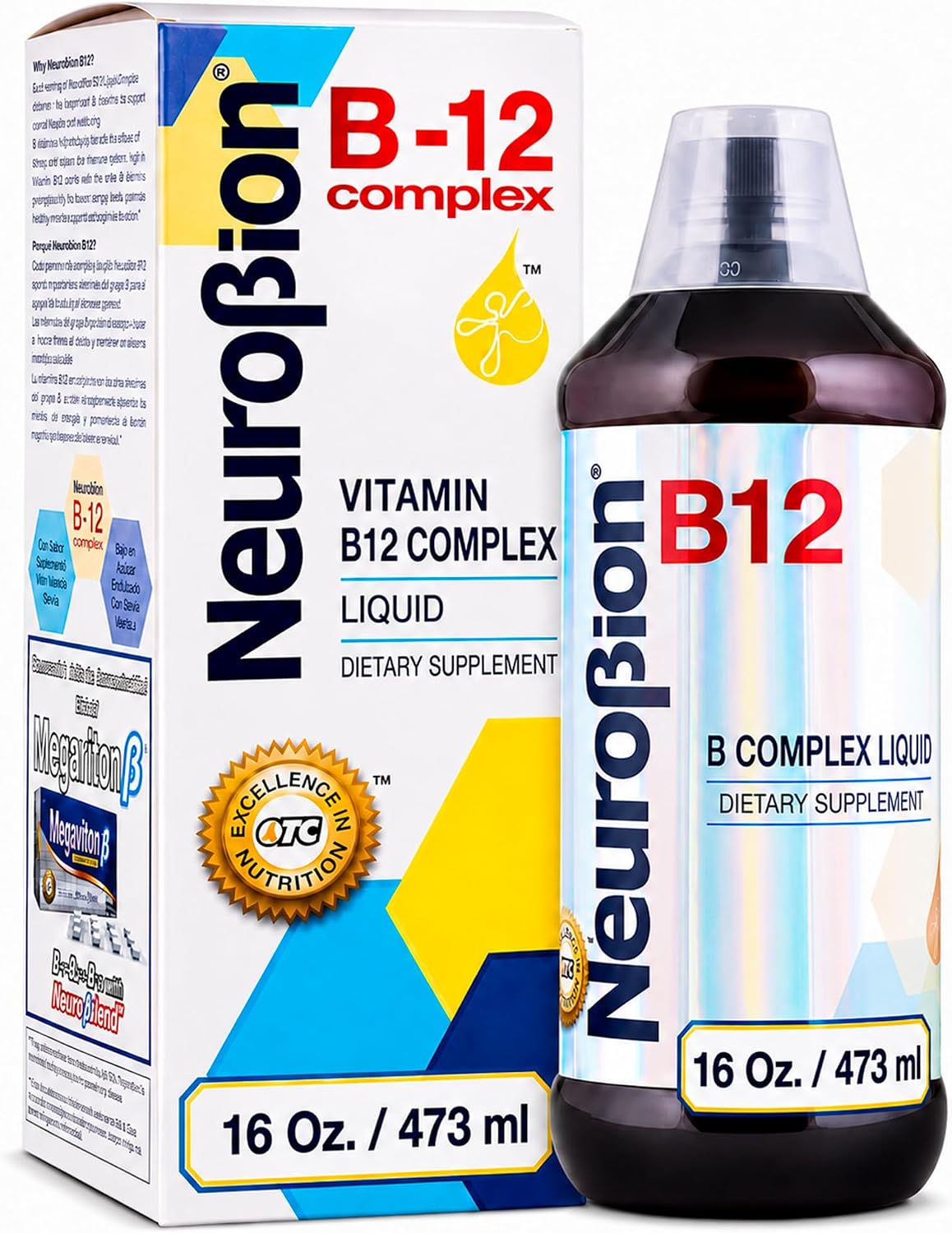 Neurobion Vitamin B12 B Complex Liquid Dietary Supplement - Citrus Flavour, 16 oz (473 mL)