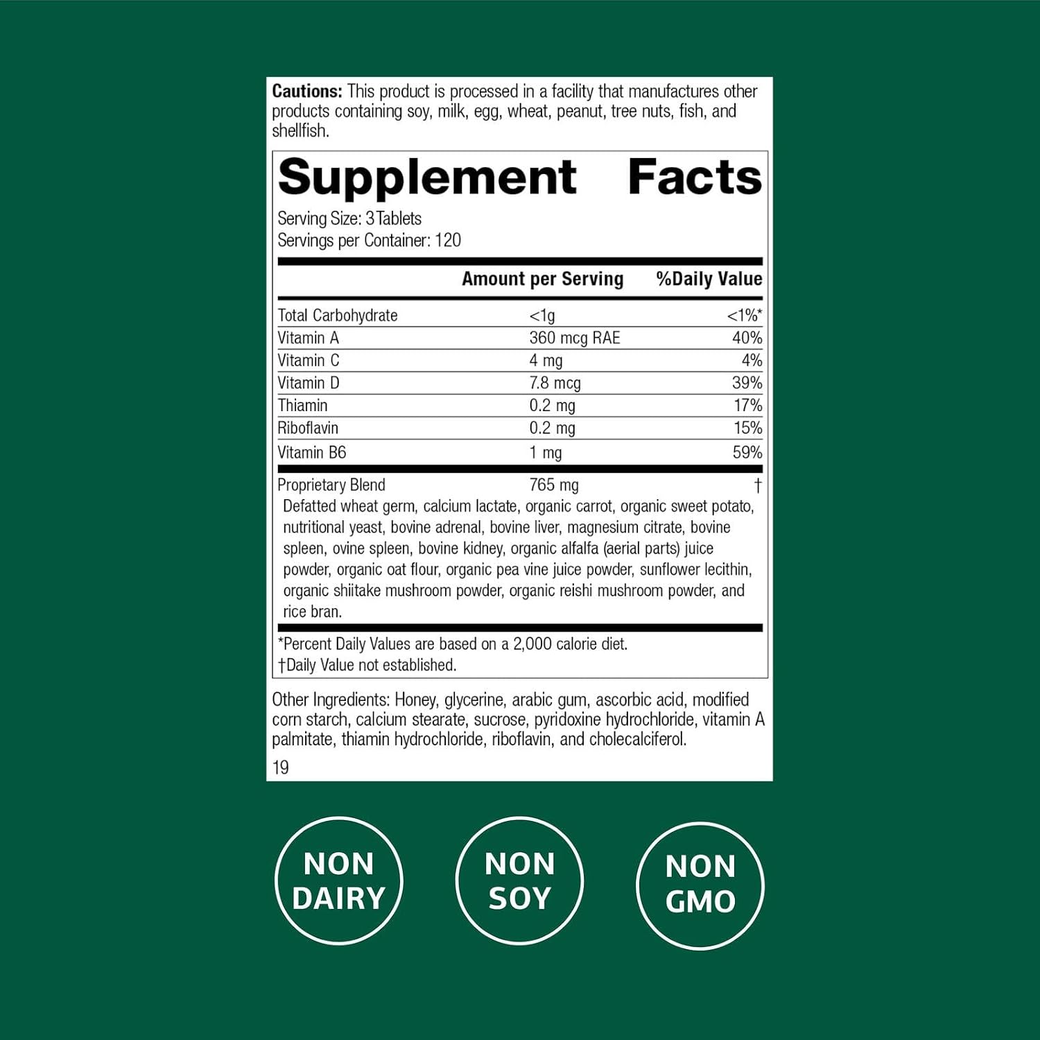 Standard Process Catalyn General Wellbeing Dietary Supplement - Non-Dairy & Non-Soy - 360 Tablets