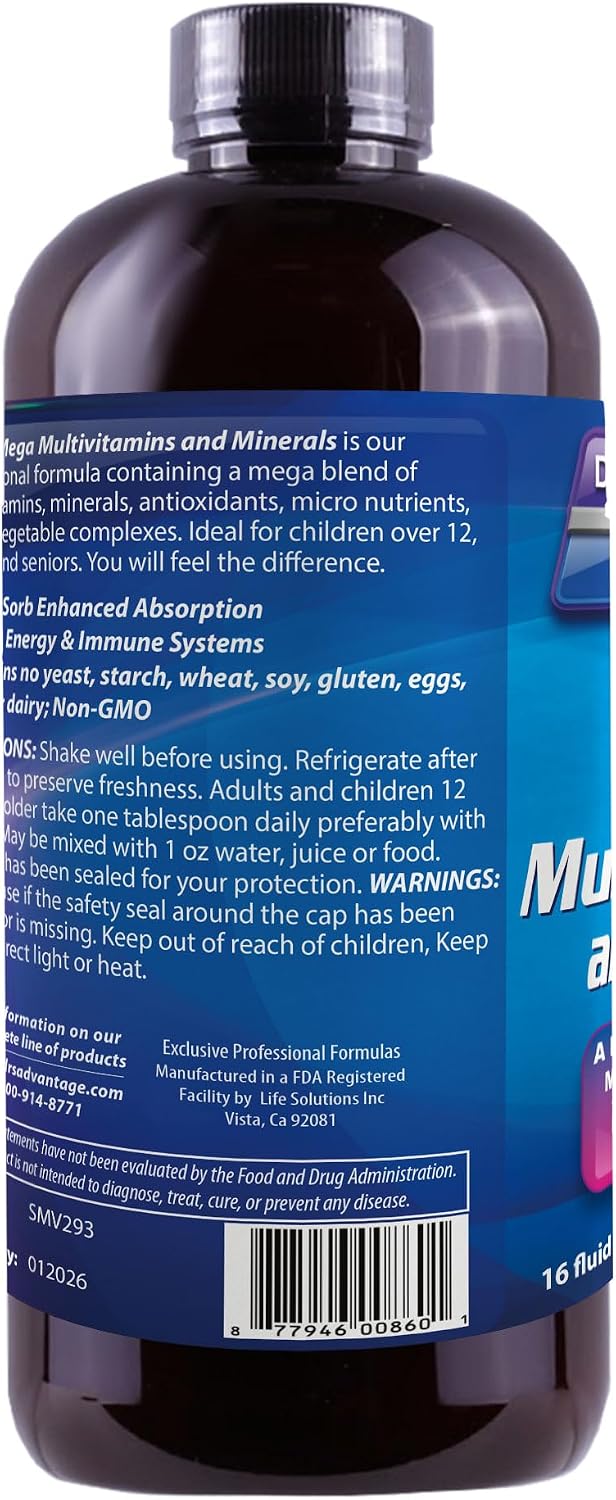 Liquid Mega MultiVitamins & Minerals - 16 oz (473 mL)