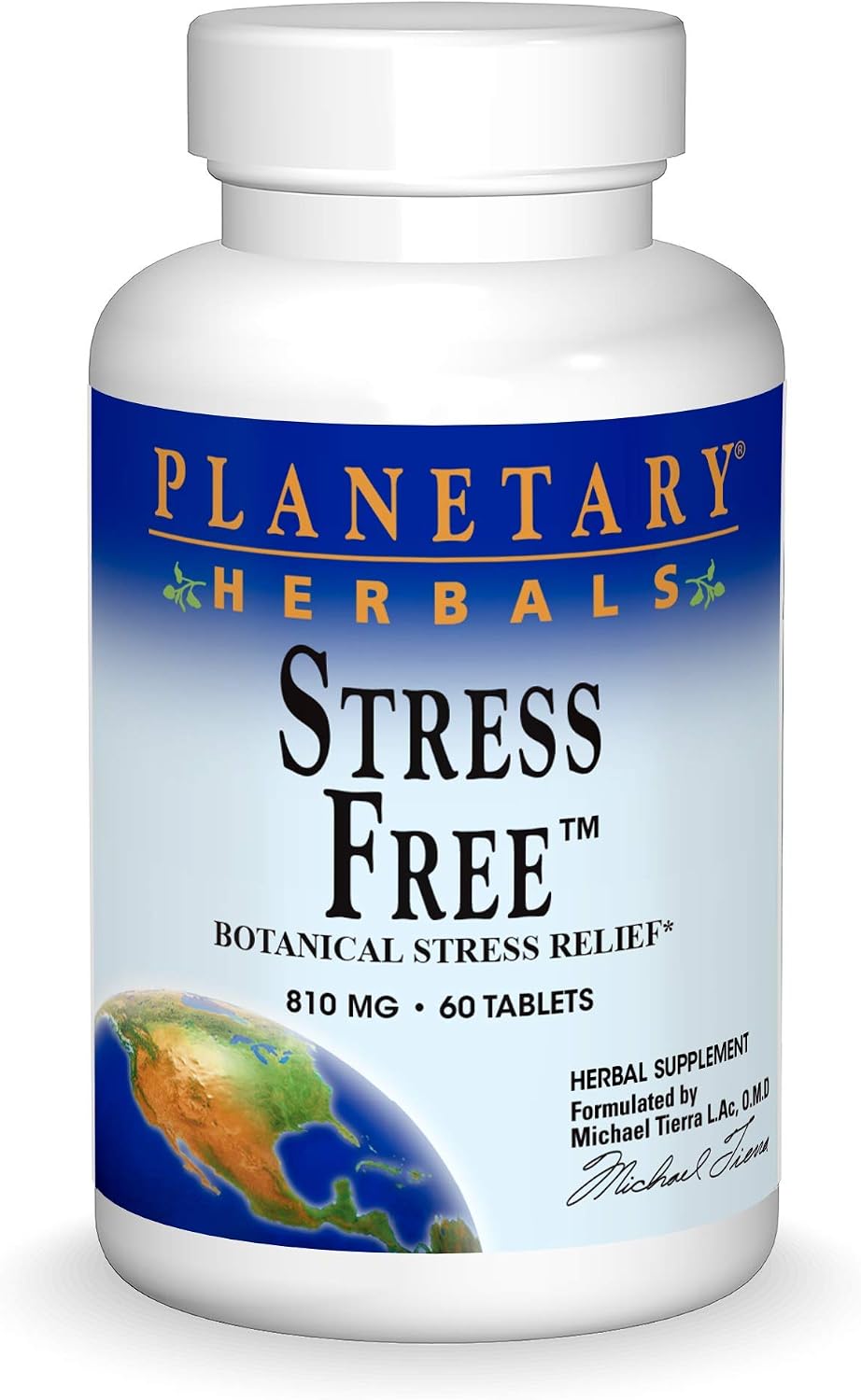 Planetary Herbals Stress Free Calm Formula Tablets, 810 mg, 60 Count