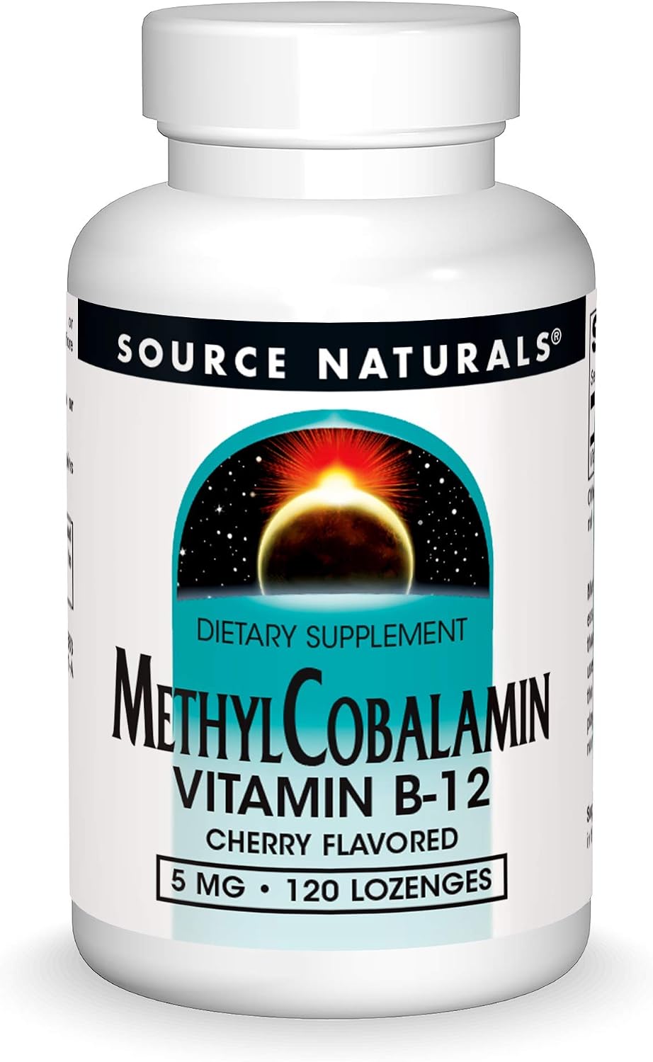 Source Naturals Methylcobalamin Vitamin B-12 5mg Cherry Flavoured Lozenges