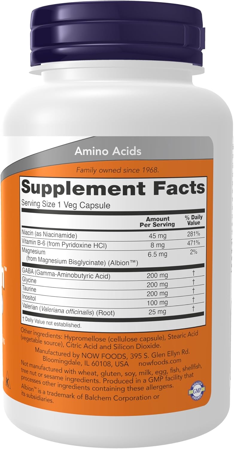NOW Foods True Calm - with Magnesium, GABA, B Vitamins & More, 90 Veg Capsules