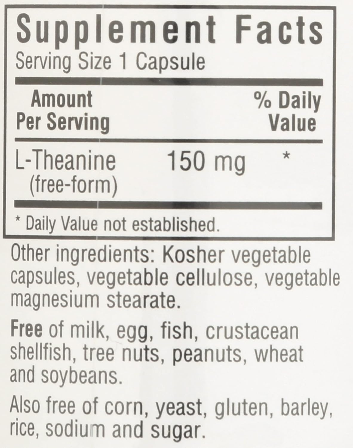 Bluebonnet Nutrition L-Theanine 200 mg, 30 Capsules