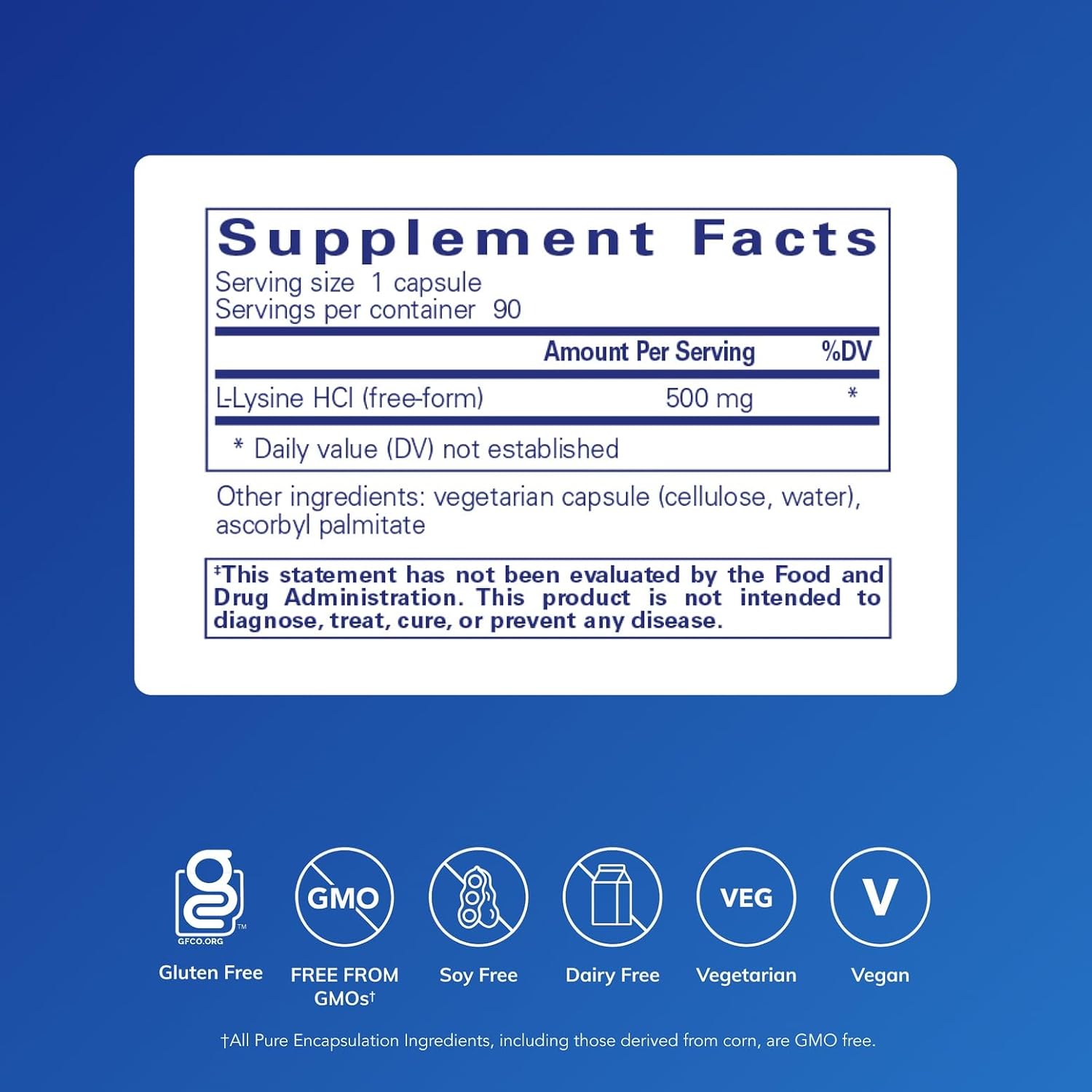 Pure Encapsulations L-Lysine - Essential Amino Acid Supplement for Immune Support & Gum, Lip Health - 90 Capsules