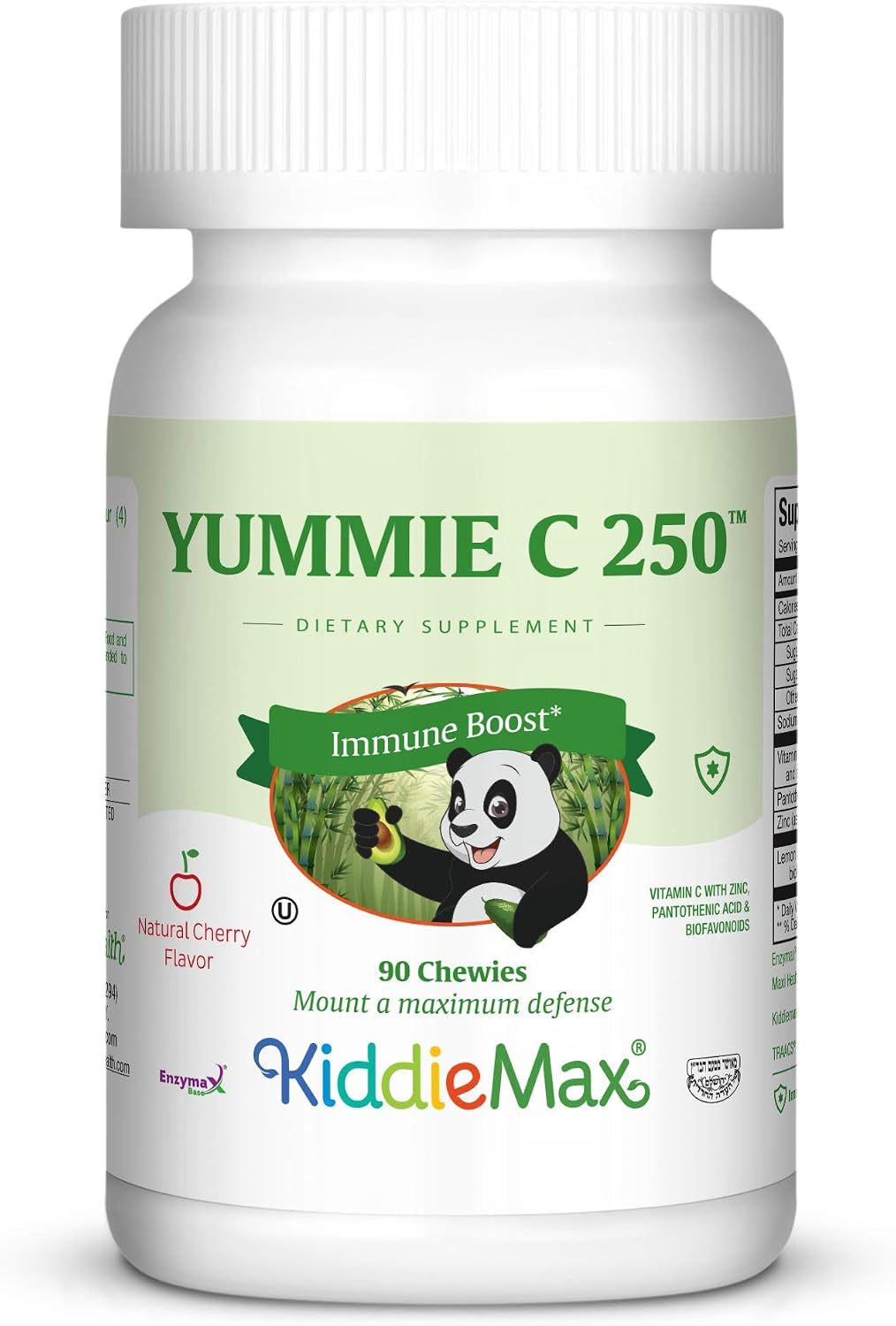 Maxi Health Chewable Vitamin C with Zinc – Cherry Flavour – 180 Chewables – Kosher