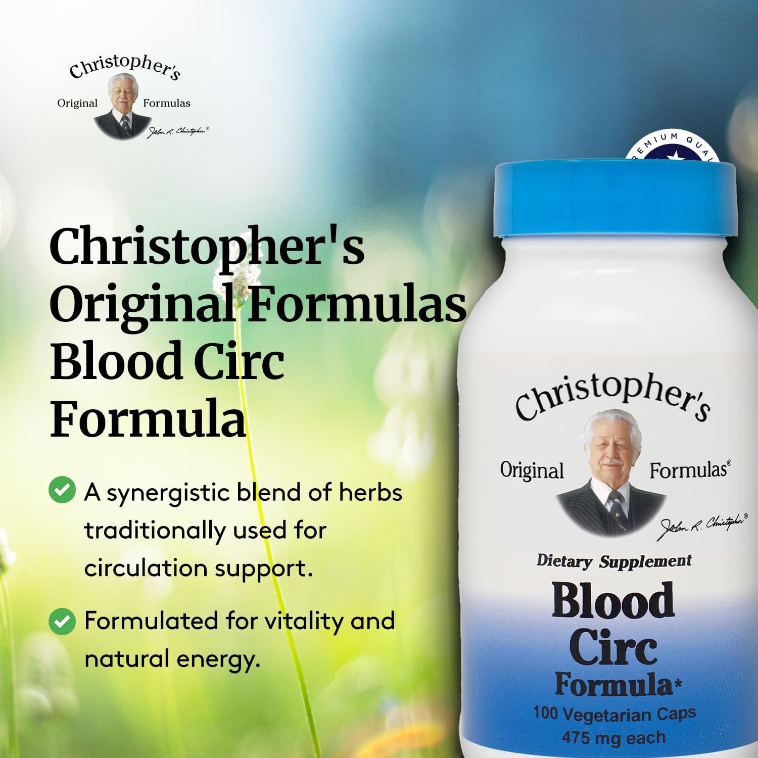 Christopher's Original Formulas Blood Circ Formula Capsules - Herbal Supplement for Circulatory Support, 100 Count