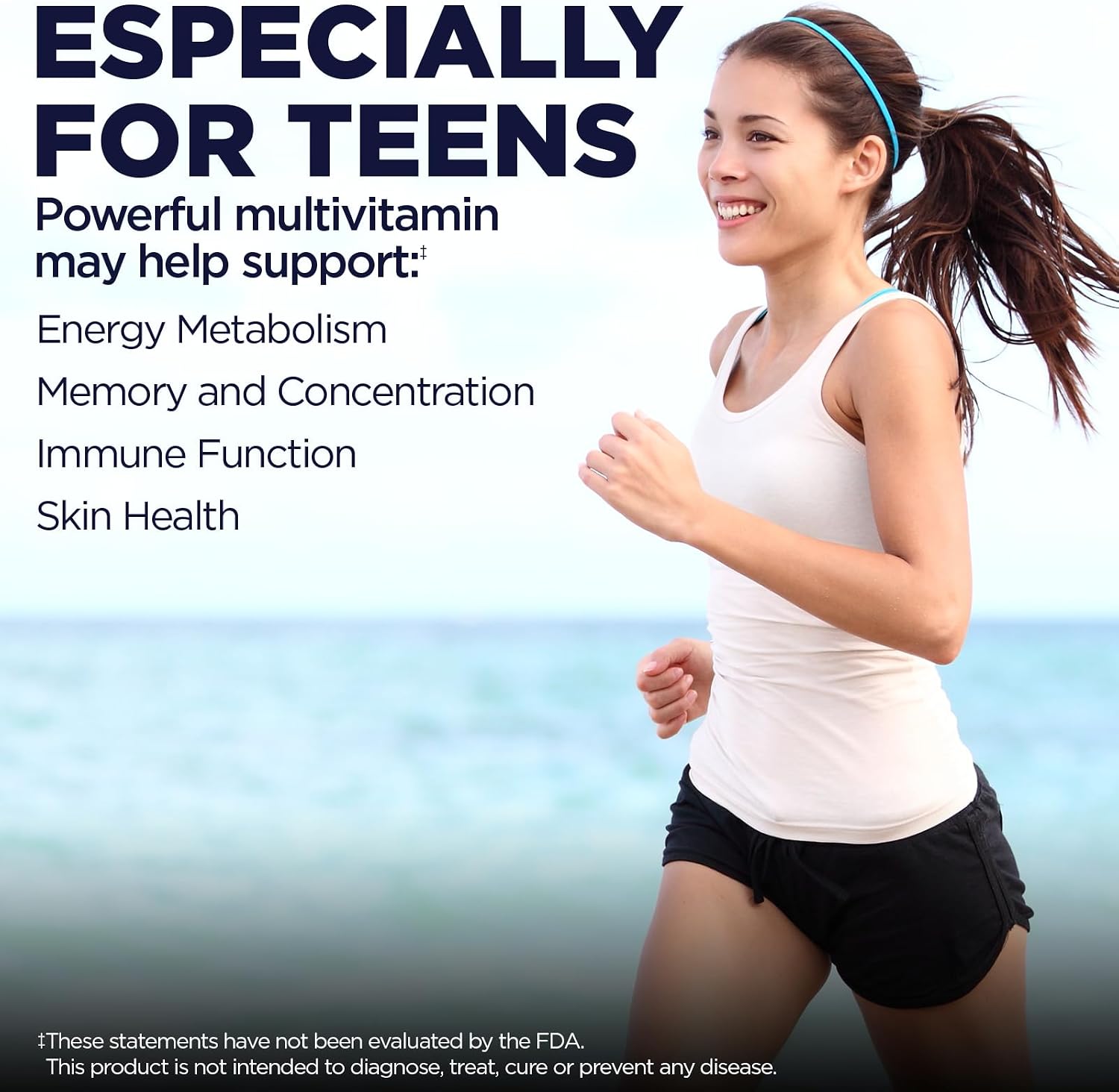 KAL Teens Enhanced Energy Multivitamin – Once Daily Whole Food with Iron – 60 Tablets