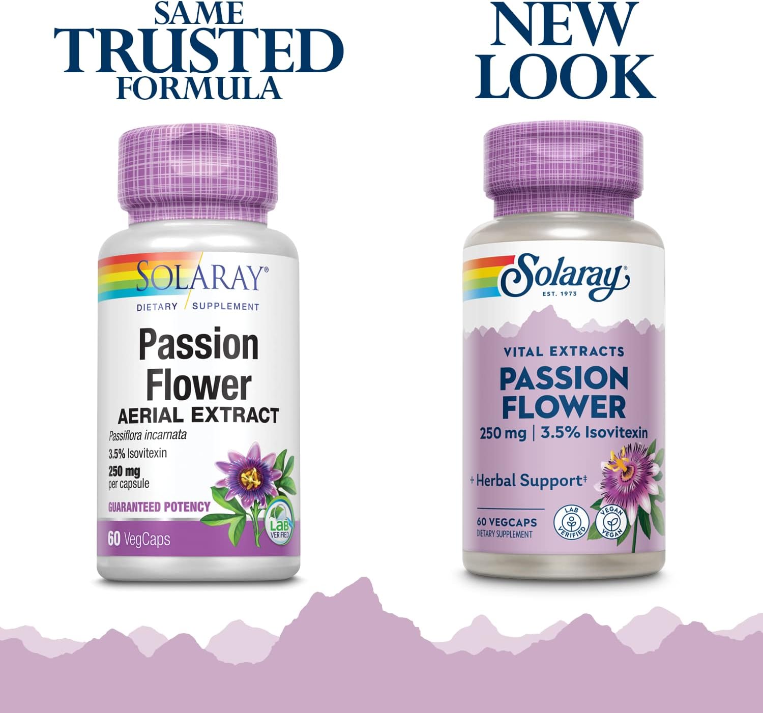 SOLARAY Passion Flower Extract, 250 mg, 60 Capsules