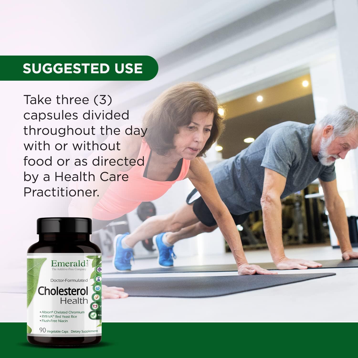EMERALD LABS Cholesterol Health – with CoQ10, Flush-Free Niacin, RYR-VA, and Garlic for Cardiovascular Support – 90 Vegetable Capsules