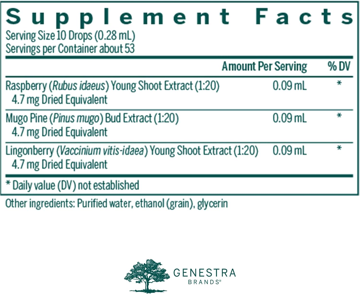 Genestra Brands Meno-gen | Raspberry, Mugo Pine, and Lingonberry Herbal Supplement | 15 mL