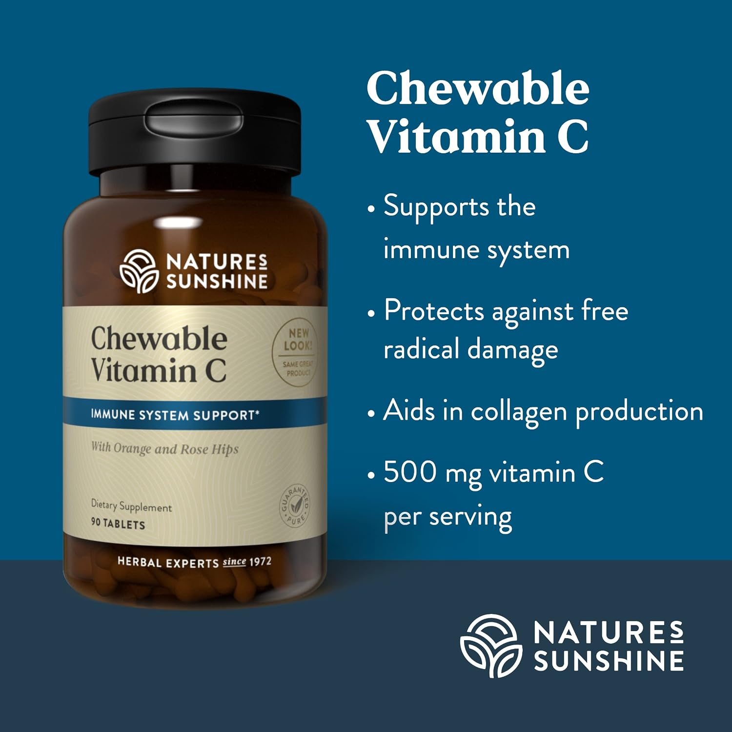 Nature's Sunshine Chewable Vitamin C 250 mg, 90 Tablets