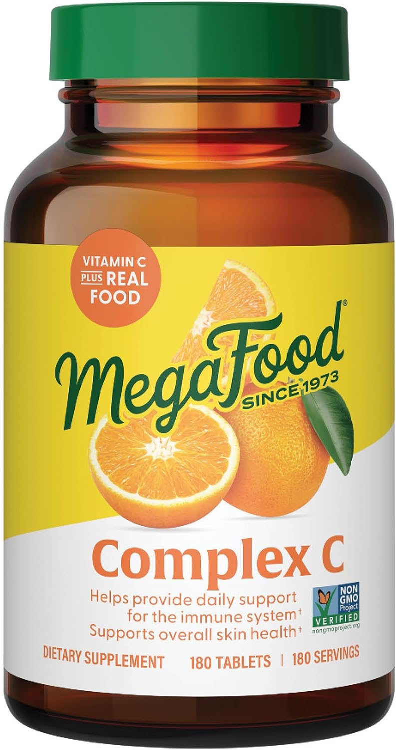 MegaFood Complex C - Vegan Vitamin C Supplement with Real Food, 90 Tablets