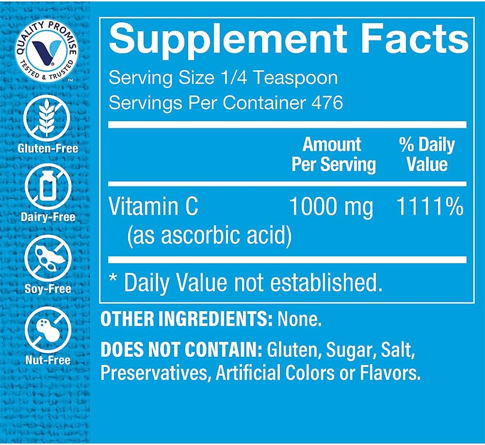 The Vitamin Shoppe Vitamin C 1,000 mg Powder – Immune Support, Antioxidant Protection & Collagen Formation