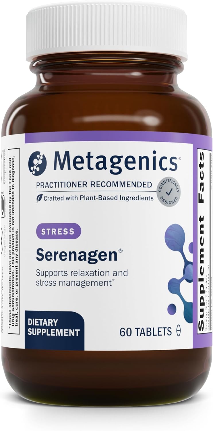 Metagenics Serenagen - Herbal Stress Management with Asian Ginseng & Chinese Herbs - Supports Calm, Focus, Energy & Sleep - Non-GMO, Gluten-Free, Vegetarian - 60 Tablets