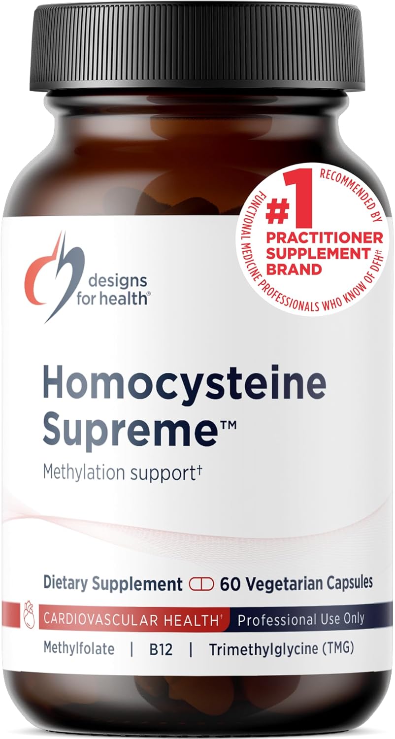 Designs for Health Homocysteine Supreme – Methylated B Vitamin Complex with Folate, B12, TMG, and L-Serine (120 Capsules)