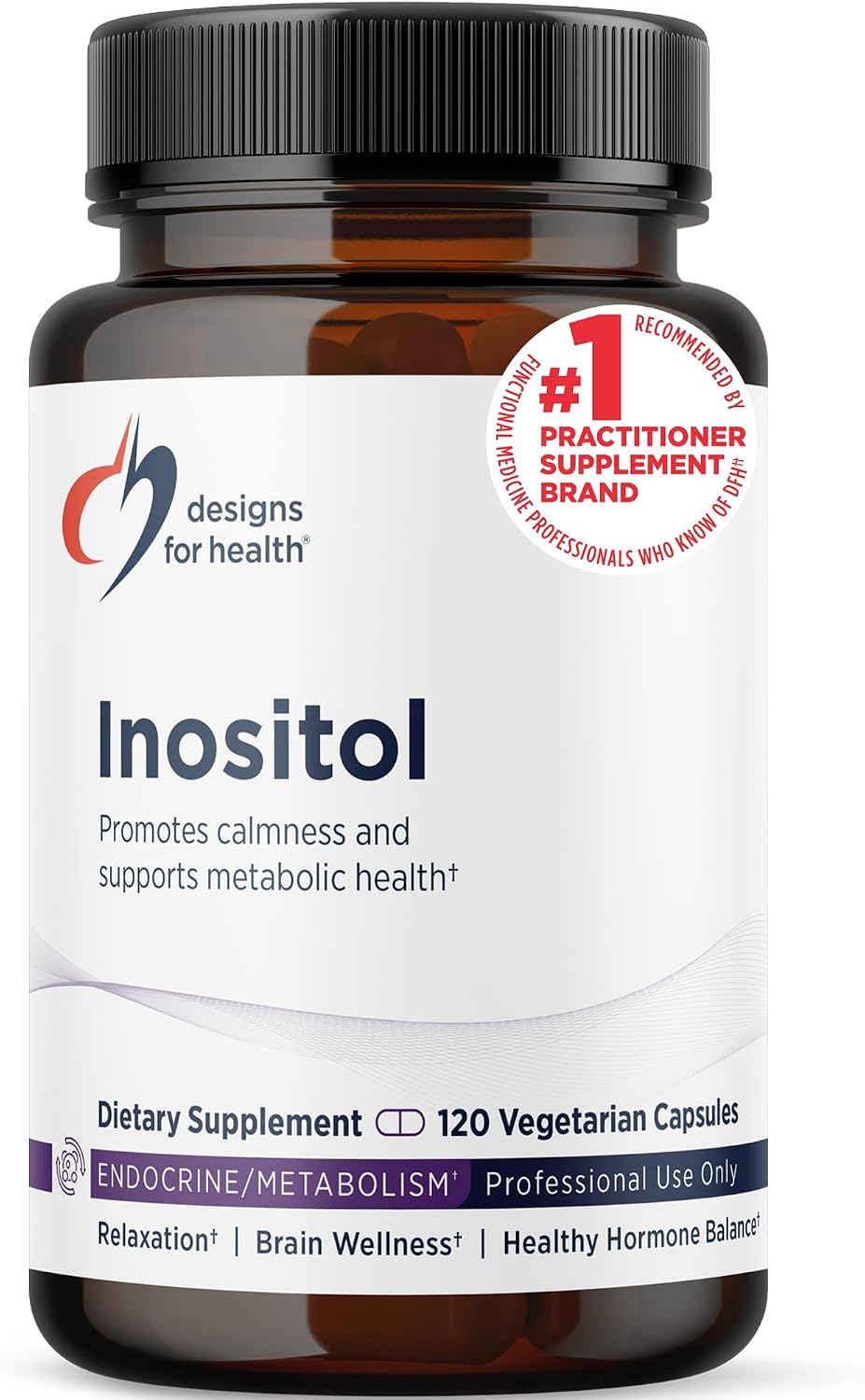 Designs for Health Inositol Capsules – 900mg Myo-Inositol Supplement for Hormonal Support, Relaxation & Liver Health (120 Capsules)