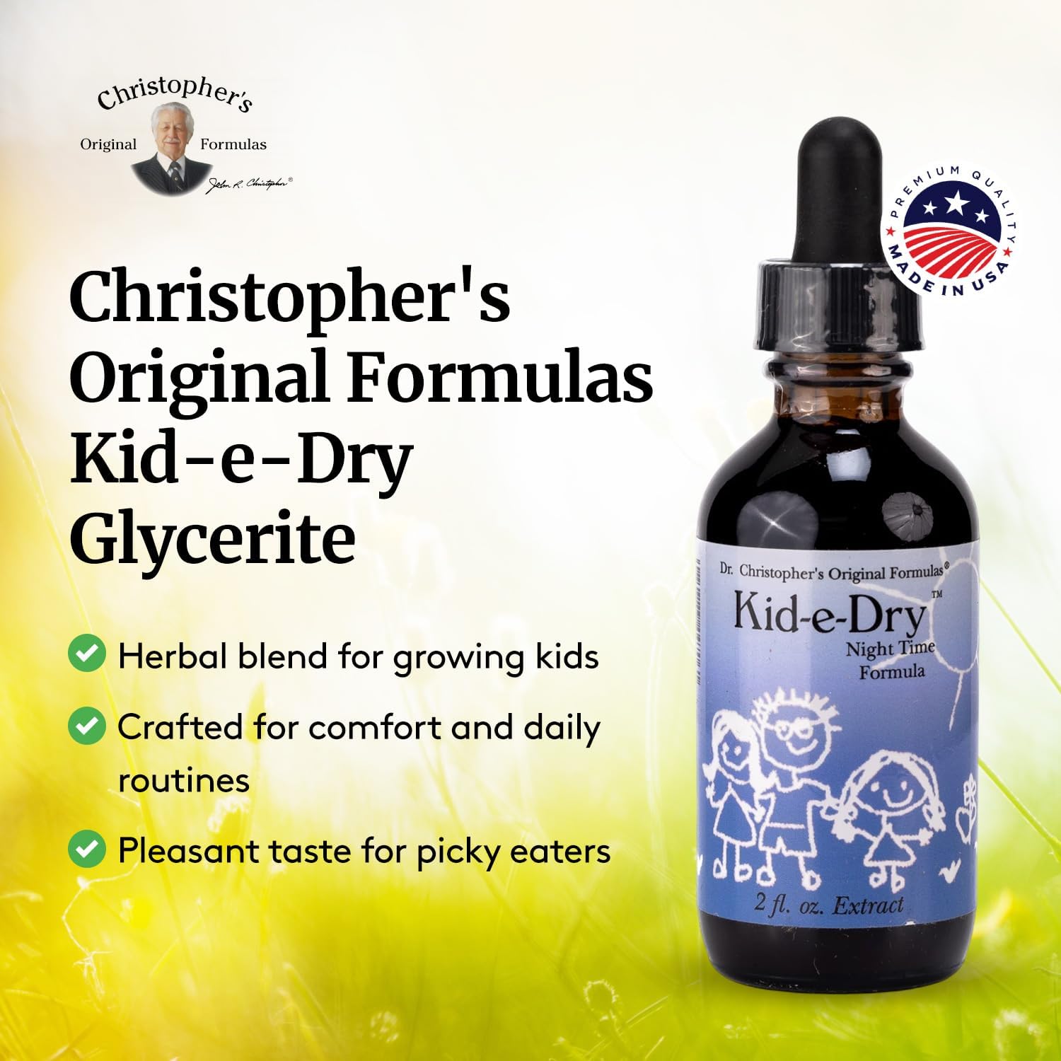 Christopher's Original Formulas Kid-e-Dry Glycerite, Herbal Blend for Urinary System Support, 60 mL