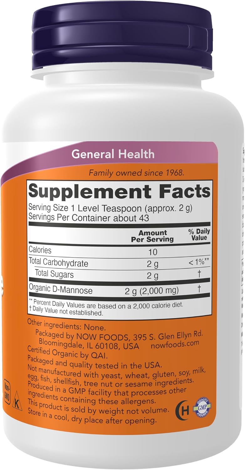 NOW Foods D-Mannose Powder, 3 oz (85 g) – Urinary Tract Health