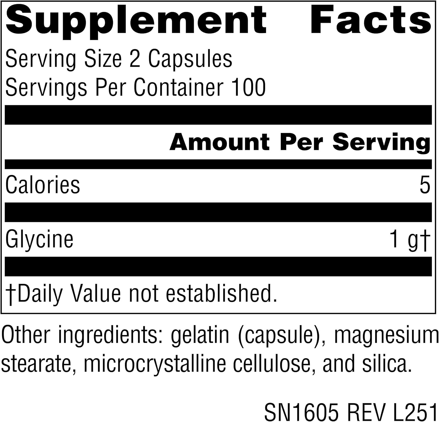 Source Naturals Glycine, 500 mg, 200 Capsules