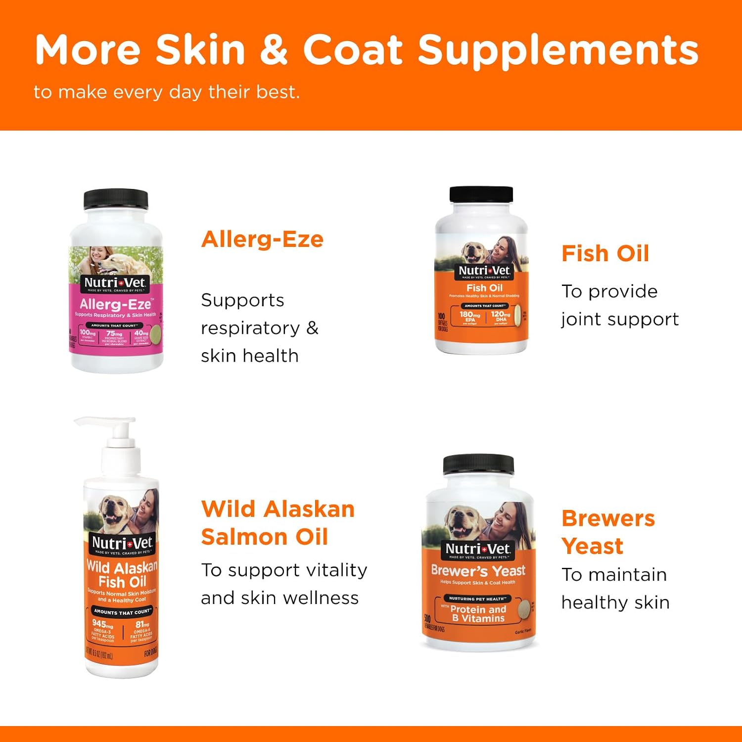 Nutri-Vet Shed Defense Soft Chews for Dogs – Omega-3 Fish Oil Skin & Coat Supplement, 60 Chews