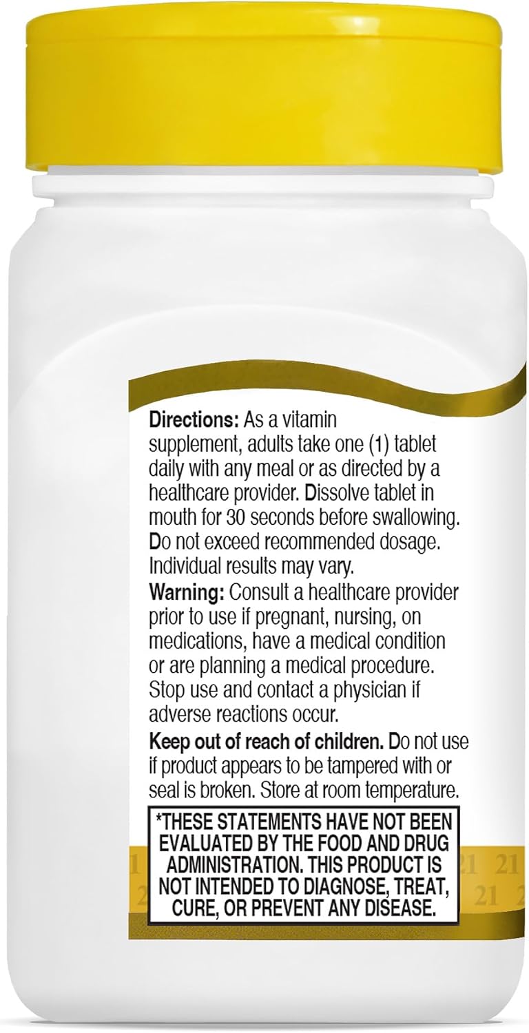 21st Century B12 5000 mcg Quick Dissolve, Energy Support, Cherry, 110 Count