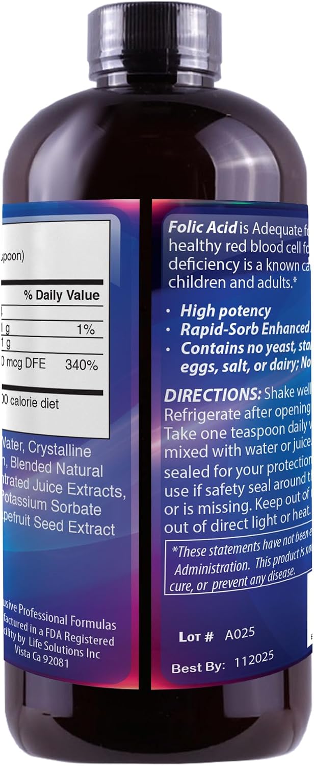 Liquid Folic Acid 800 mcg, 240 mL