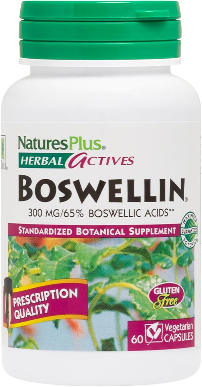 NaturesPlus Herbal Actives Boswellin – 60 Capsules – Joint Comfort & Connective Tissue Support