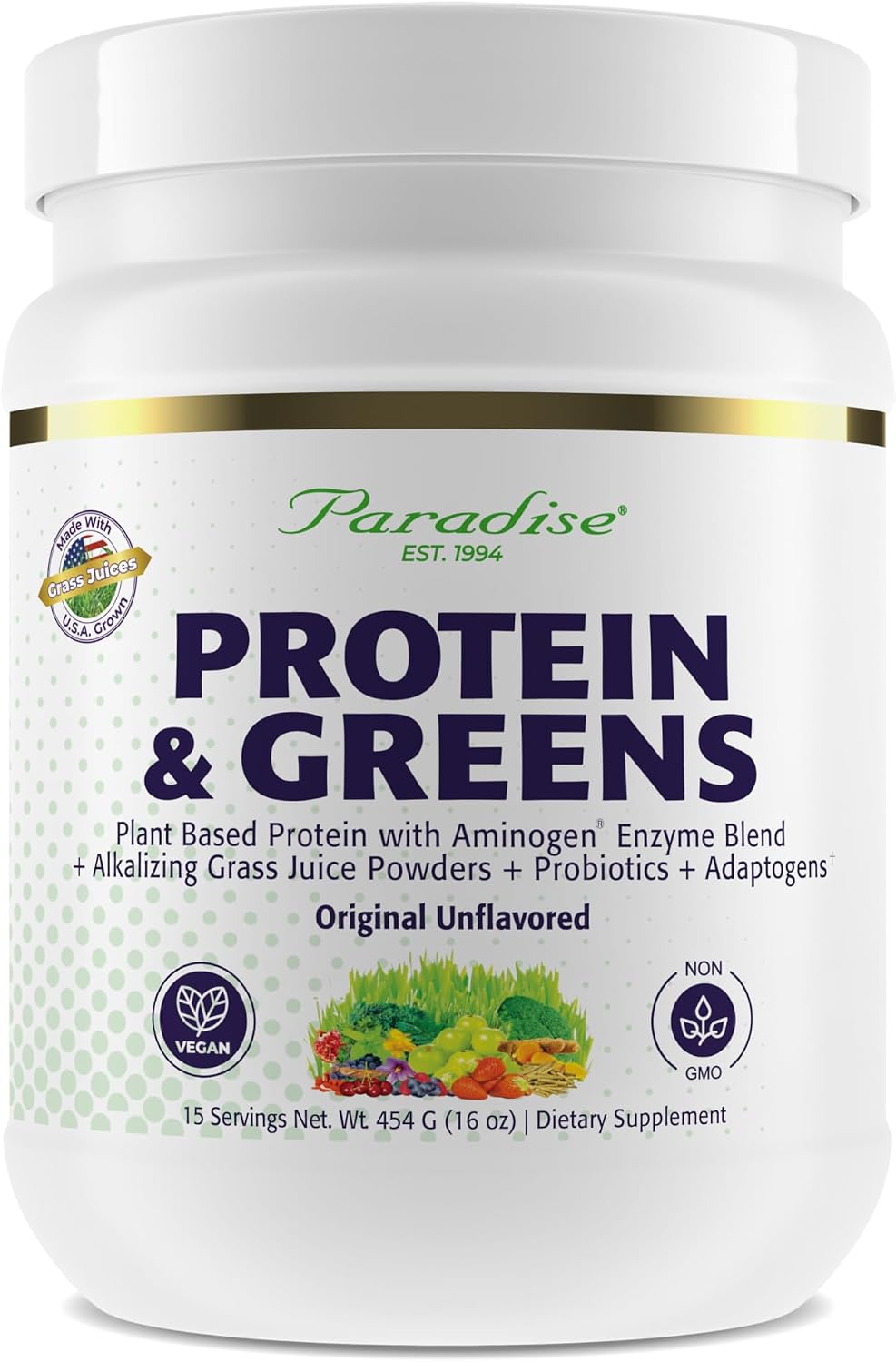 Paradise Herbs ORAC Energy Protein & Greens Powder - Unflavoured, 15 Servings