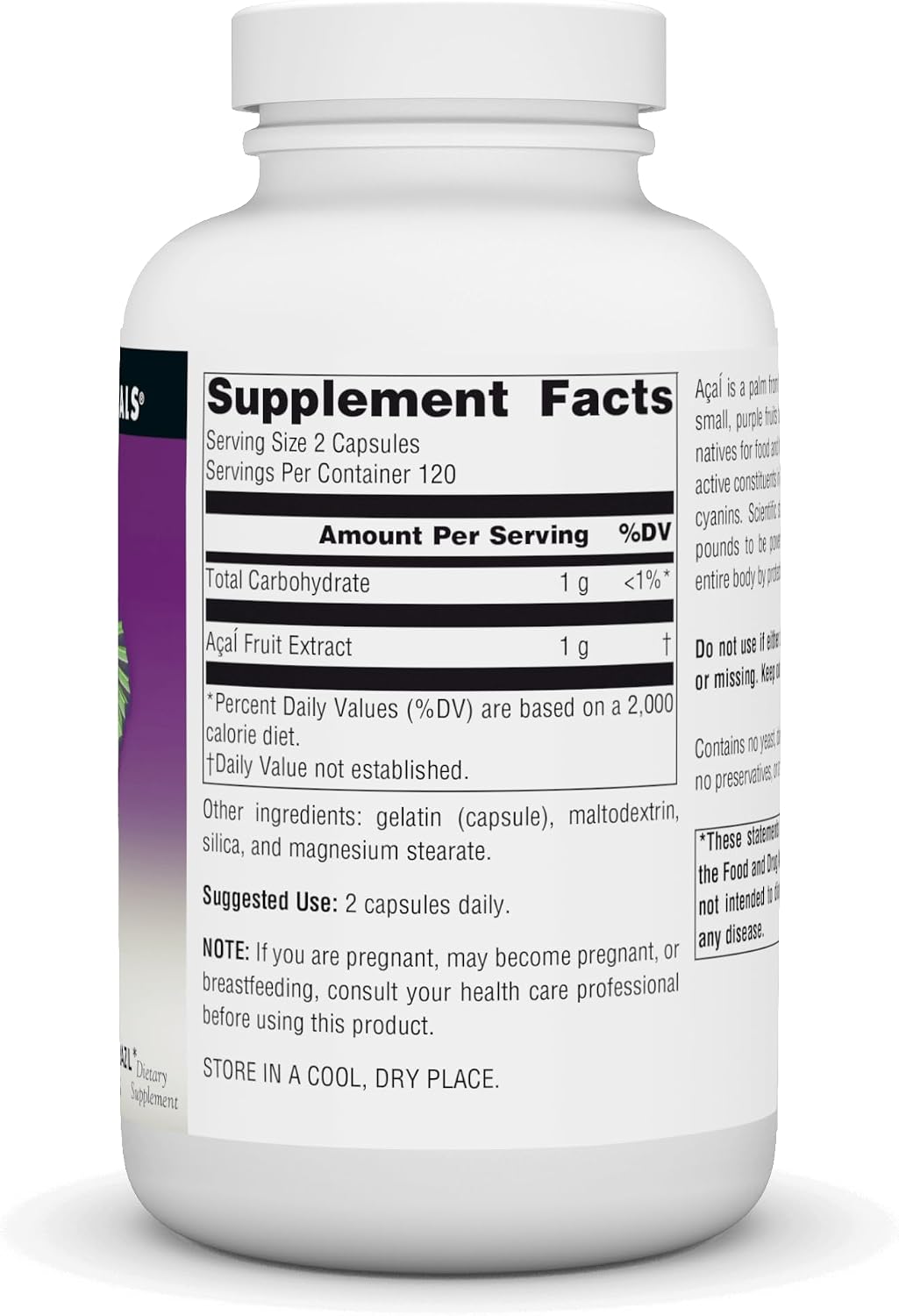 Source Naturals Acai Extract, Superantioxidant from Brazil* – 500 mg – 240 Vegetarian Capsules