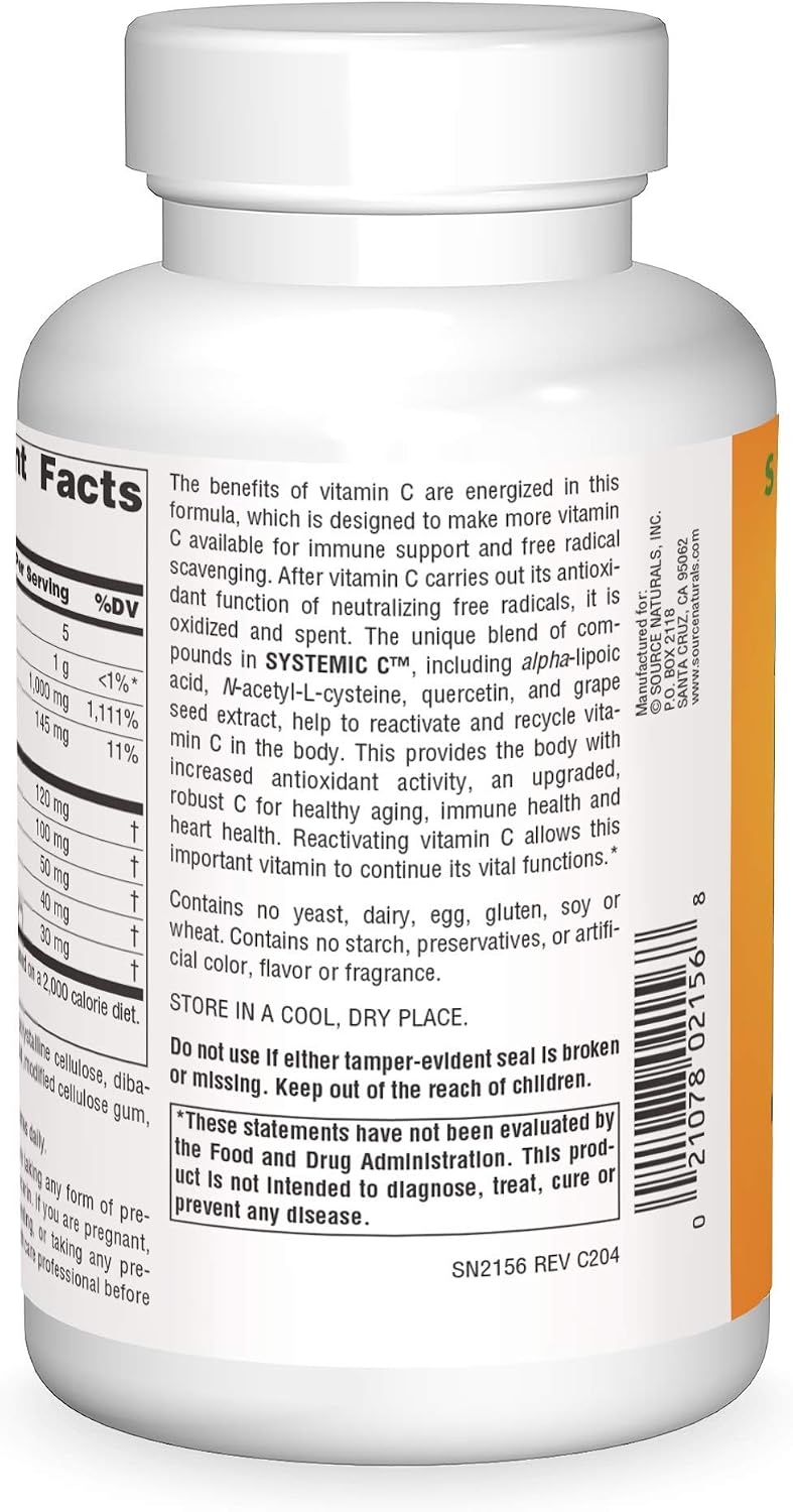 Source Naturals Systemic C, 500 mg - 240 Tablets