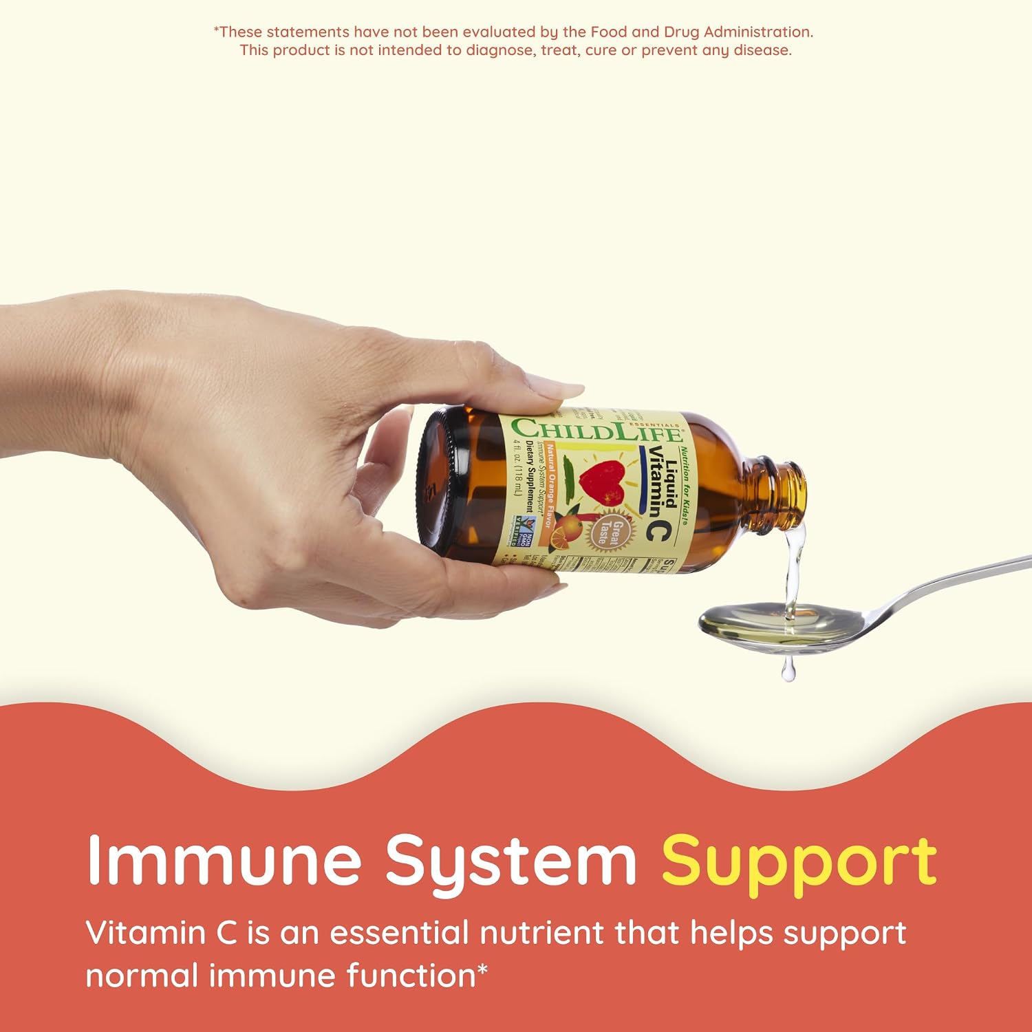 ChildLife Essentials Liquid Vitamin C – Pure Vitamin C Liquid Supplement for Kids, Immune Support, Natural Orange Flavour, 118 mL