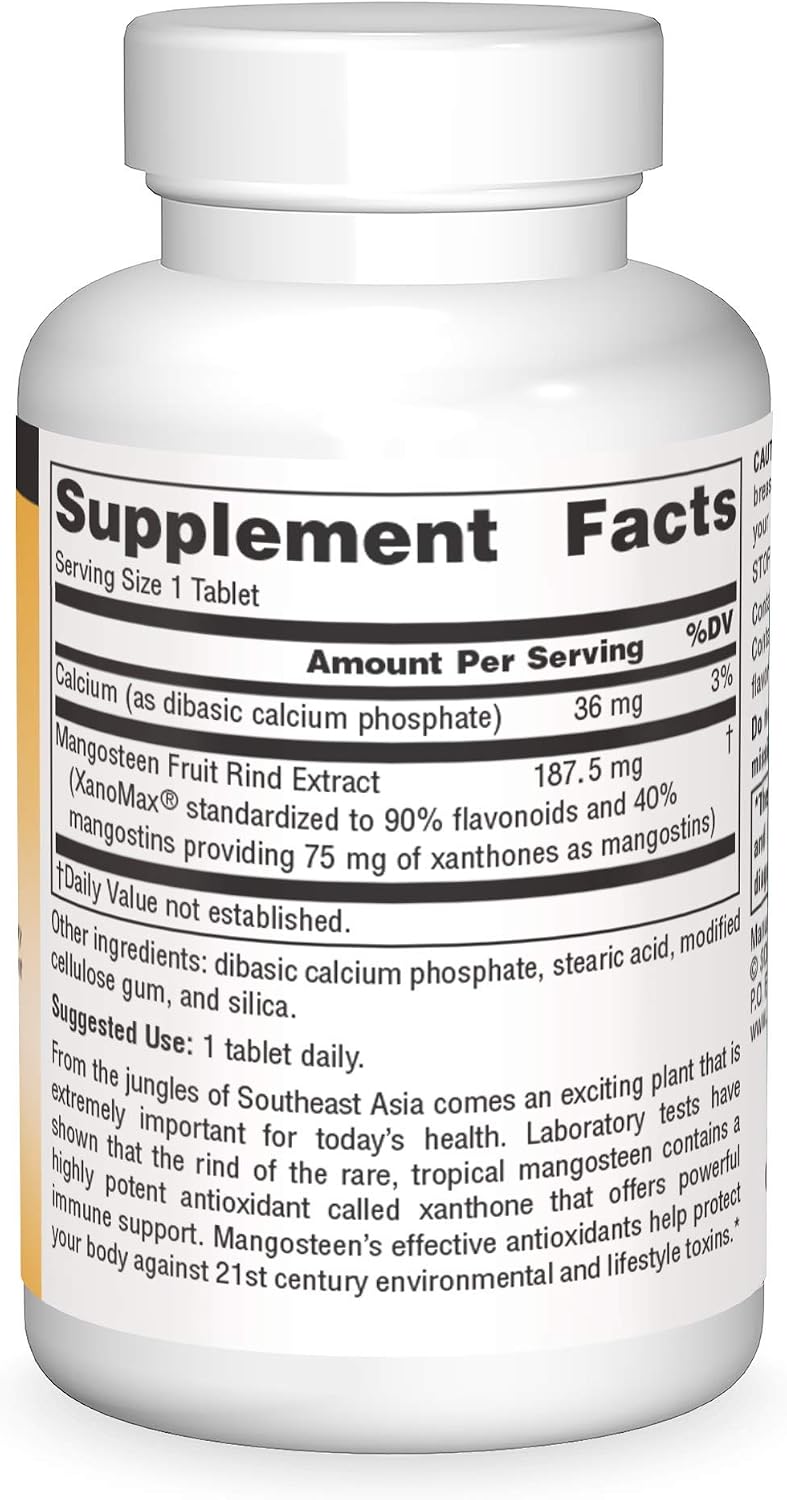 Source Naturals Mangosteen - Antioxidant & Immune Support Supplement, 75 mg Xanthones, 60 Tablets - Canada