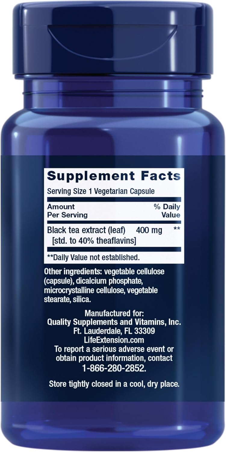 Life Extension Theaflavin Standardized Extract – Tea Leaf Flavonoids for Arterial Health Support – 30 Capsules