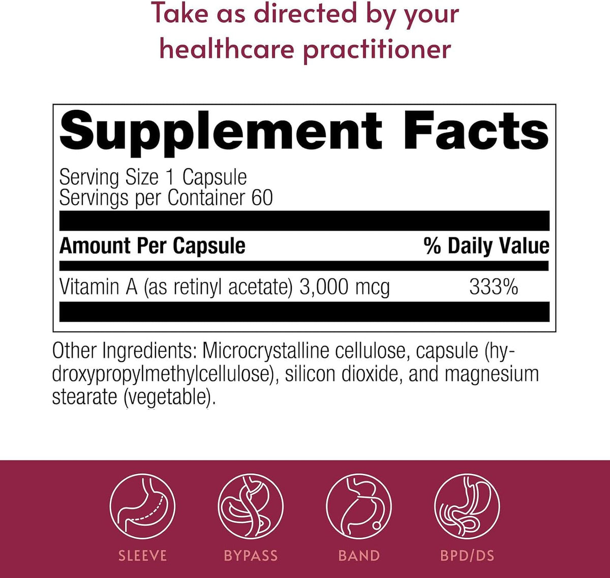 Bariatric Advantage Vitamin A 3,000 mcg - for Bariatric Surgery Patients - Easy-Digest Mini Capsules - 60 Count (2 Pack) - görsel 4