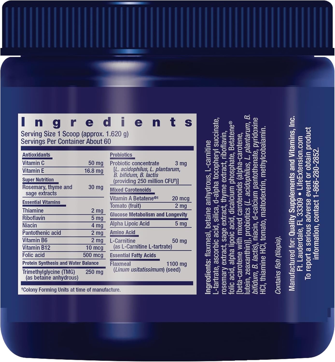Life Extension Dog Mix – Multivitamin Supplement for Dogs with Probiotics and L-Carnitine