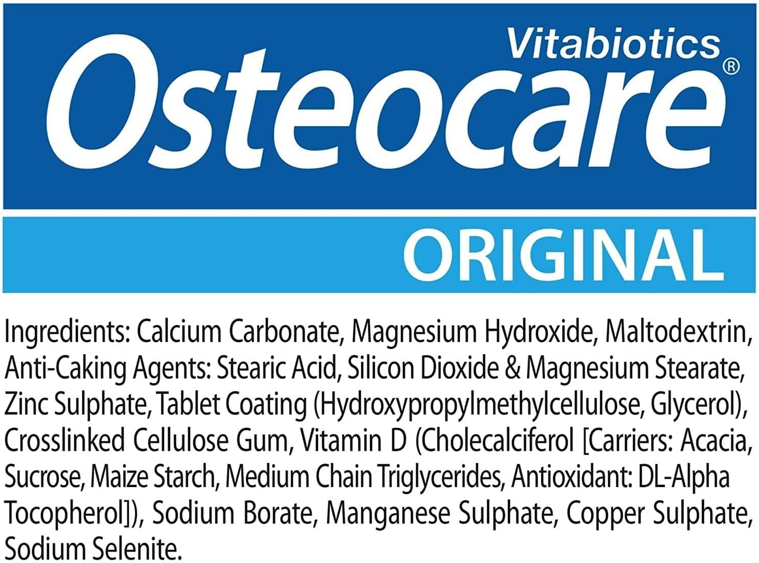 Osteocare Calcium 800 mg with Vitamin D3, Magnesium & Zinc – Bone Health & Immunity Supplement, 90 Tablets