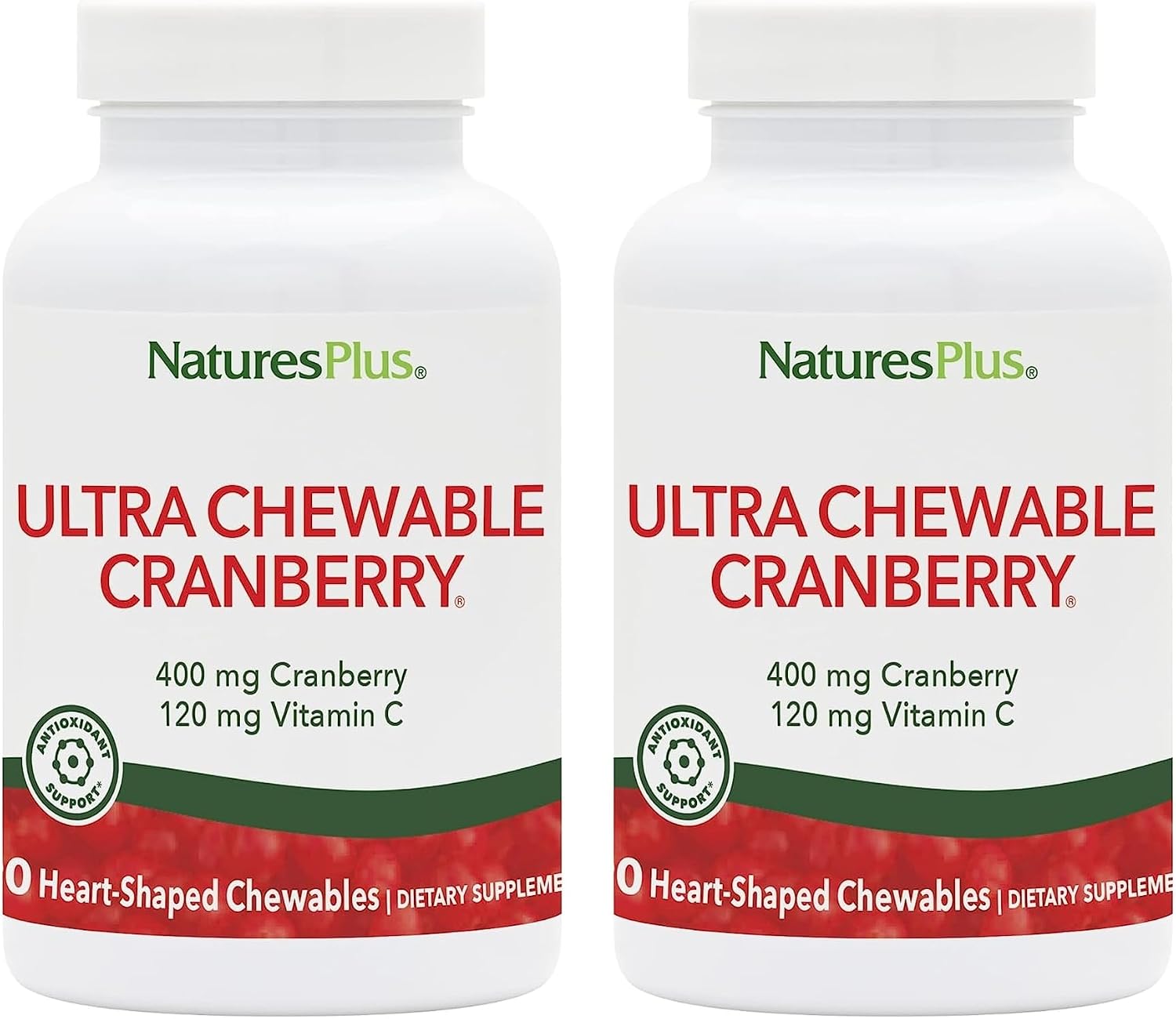 NaturesPlus Ultra Chewable Cranberry - 90 Love Berries Tablets - Promotes Urinary Tract Health - Non-GMO, Gluten Free - 45 Servings