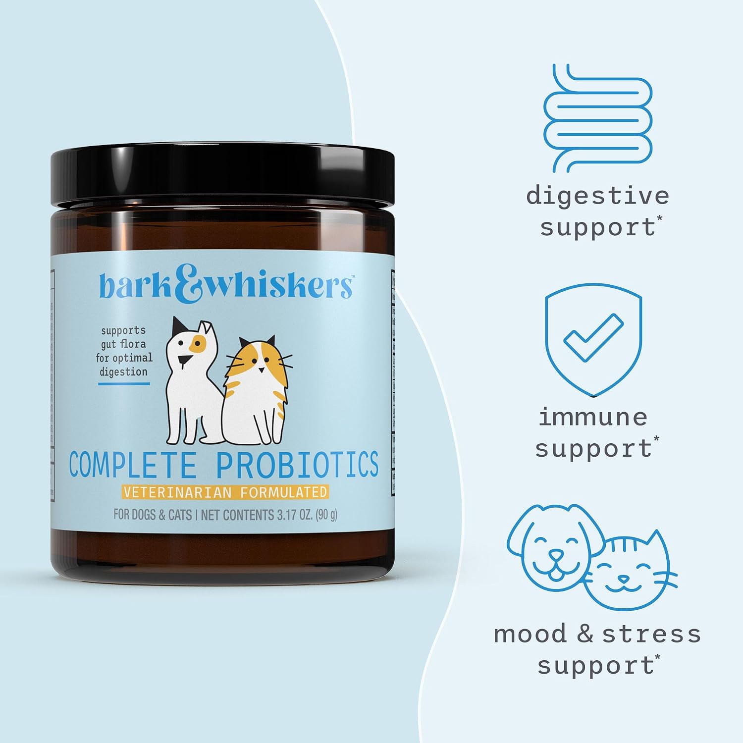 Bark & Whiskers Complete Probiotics for Cats and Dogs, 3.17 oz (90 g) - görsel 4