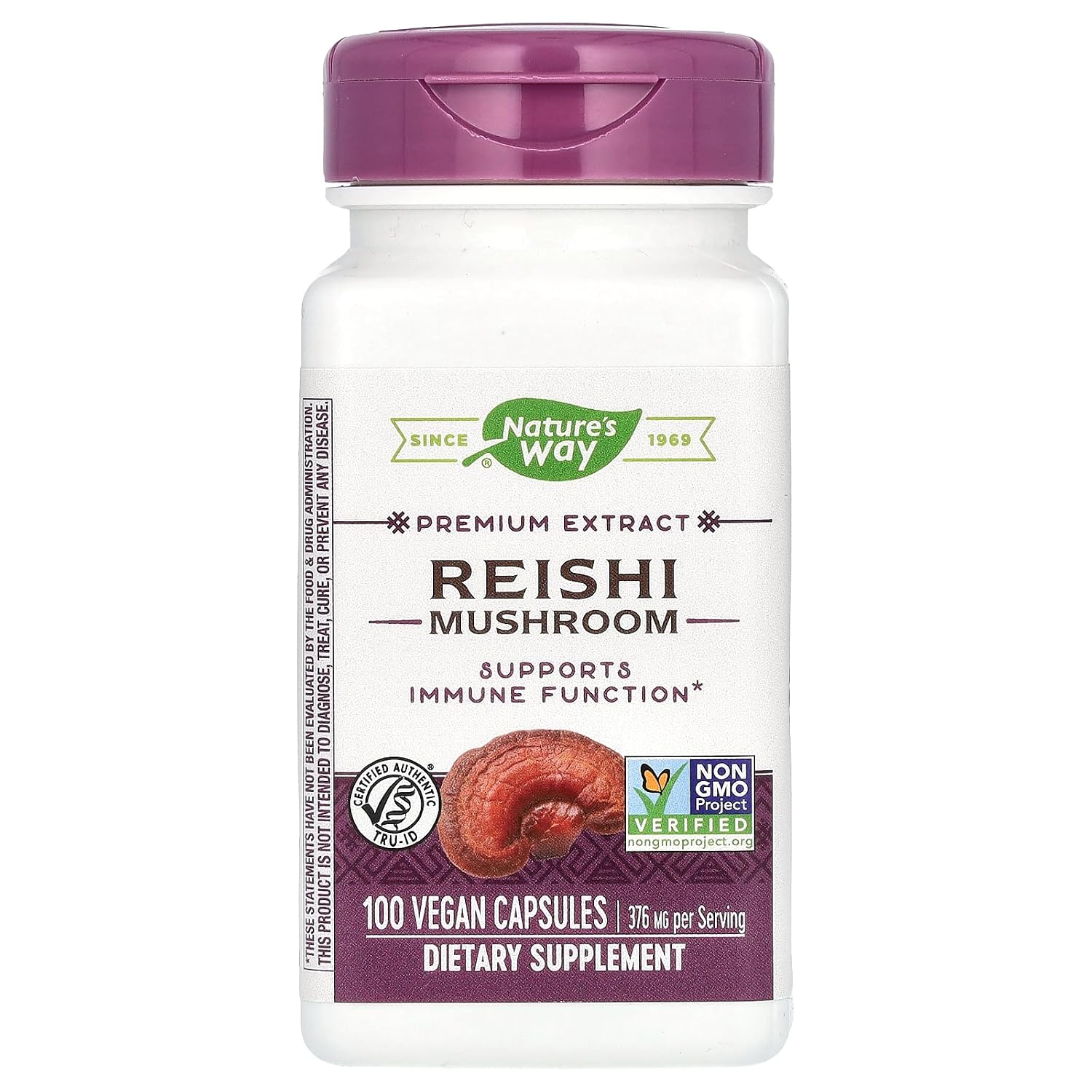 Nature's Way Reishi Mushroom, 100 Capsules (Pack of 2)