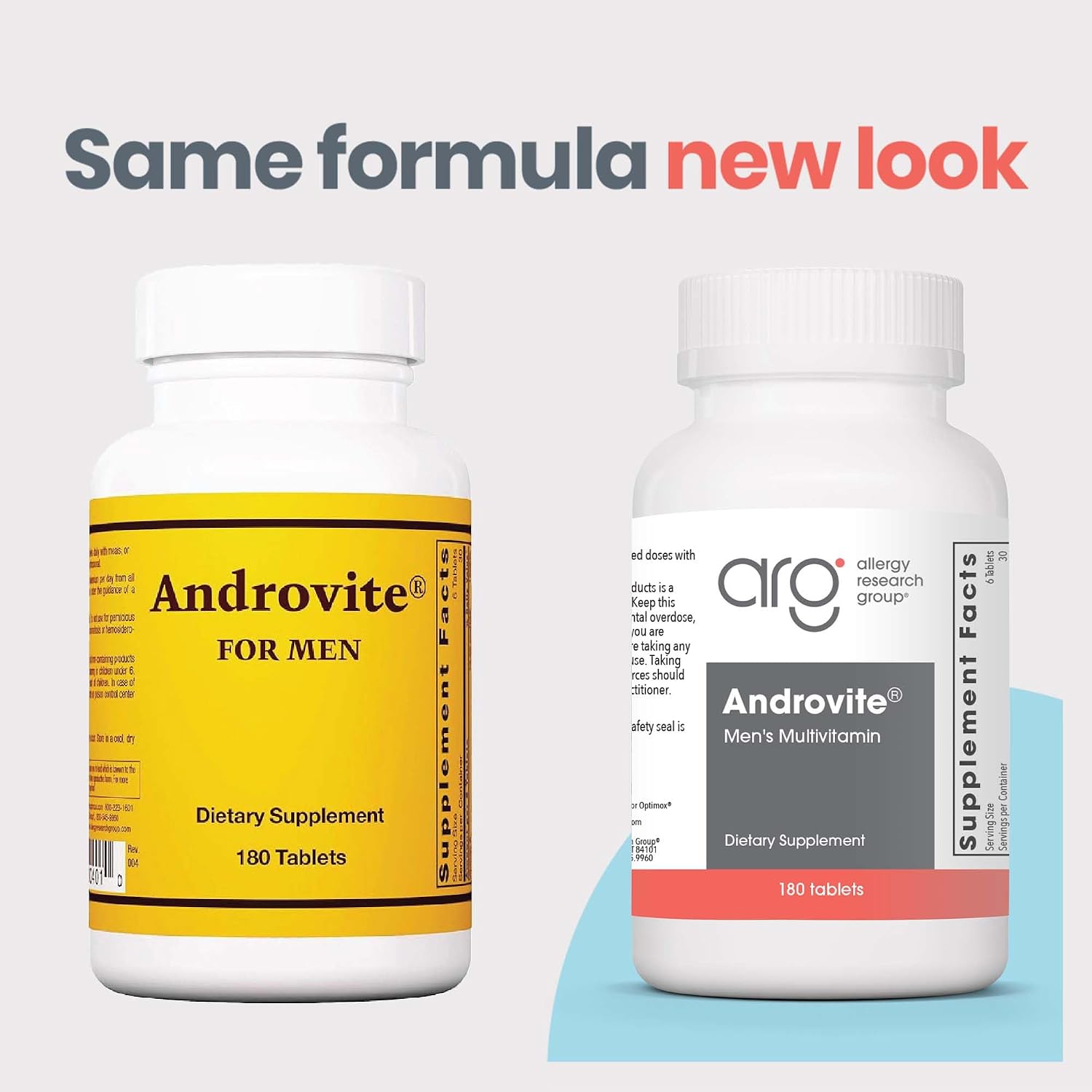 Optimox Androvite for Men - Magnesium Supplement 500 mg, Multivitamin & Multimineral, Calcium-Free - 180 Tablets