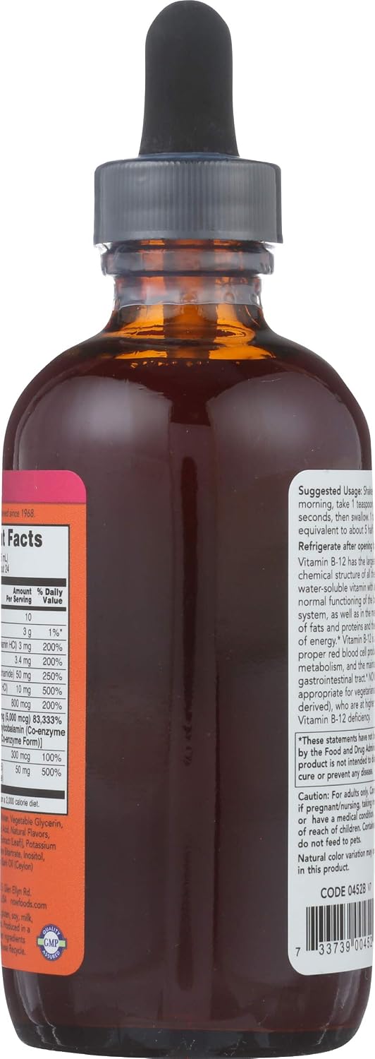 NOW Supplements, Ultra B-12 Liquid with Folic Acid, 118 ml